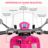 easycomfort easycomfort moto elettrica per bambini con licenza ufficiale vespa 2 rotelle luci e suoni 108x49x75 cm rosa