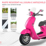 easycomfort easycomfort moto elettrica per bambini con licenza ufficiale vespa 2 rotelle luci e suoni 108x49x75 cm rosa