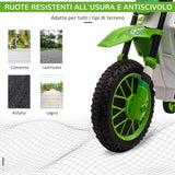 easycomfort easycomfort moto da cross elettrica per bambini da 3 5 anni batteria 12v ricaricabile e rotelline rimovibili 106 5x51 5x68cm verde