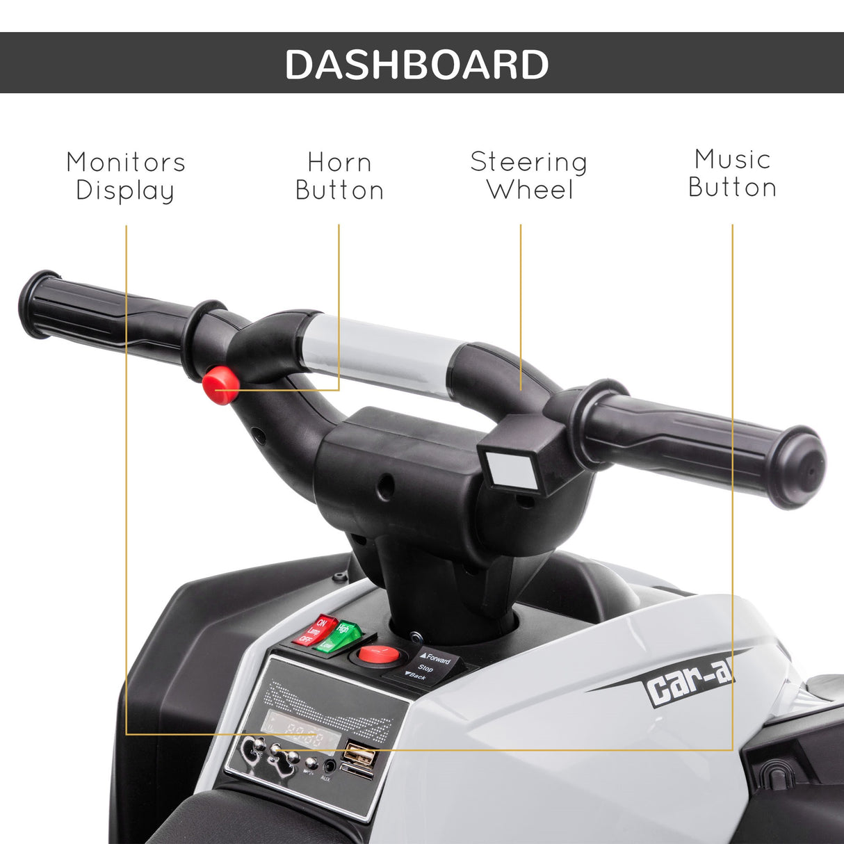 easycomfort easycomfort quad per bambini 3 5 anni elettrico 12v 2 velocita ruote larghe con sospensioni e fari led bianco