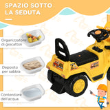 easycomfort easycomfort escavatore per bambini 3 4 anni con pinza pulsante per suoni e spazio portaoggetti 83x27x39 cm giallo e nero
