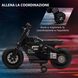 easycomfort easycomfort moto elettrica per bambini 3 5 anni in pp e metallo con rotelle clacson e musica 86x44x58 cm nera
