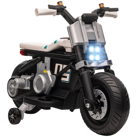 easycomfort easycomfort moto elettrica per bambini 3 5 anni in pp e metallo con rotelle clacson e musica 86x44x58 cm bianca e nera