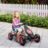 easycomfort easycomfort go kart a pedali per bambini da 5 12 anni con sedile regolabile e ruote in gonfiabili rosso