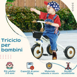 easycomfort easycomfort triciclo per bambini da 2 5 anni con seduta regolabile e campanello 70 5x50x58cm bianco