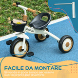 easycomfort easycomfort triciclo per bambini da 2 5 anni con seduta regolabile e campanello 70 5x50x58cm bianco