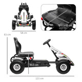 easycomfort easycomfort go kart a pedali per bambini 5 12 anni in plastica e metallo con sedile regolabile e freno a mano 121x58x61 cm