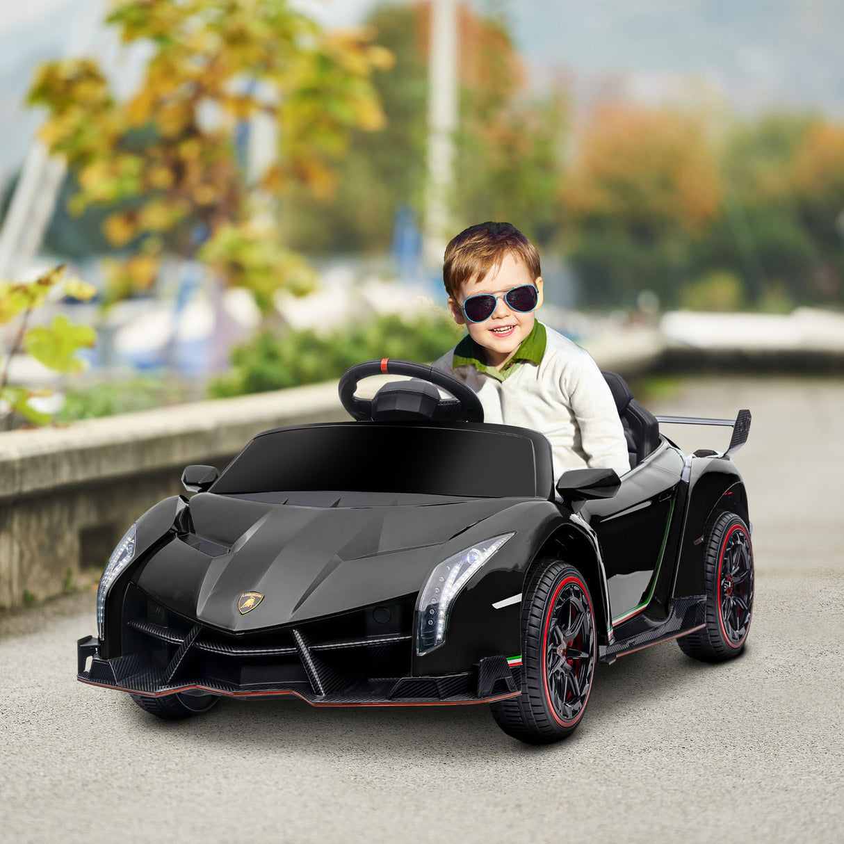 easycomfort easycomfort macchina elettrica per bambini lamborghini veneno 12v con telecomando eta 3 6 anni nero