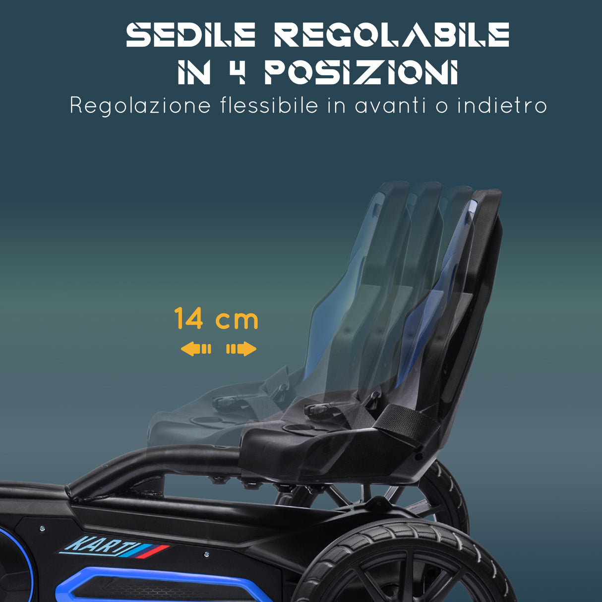 easycomfort easycomfort go kart a pedali per bambini 3 8 anni con sedile regolabile e ruote in eva 100x58x58 5 cm blu