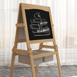 easycomfort easycomfort lavagna per bambini con cavalletto 3 in 1 e cestini eta 3 6 anni 58x50 5x109cm color legno