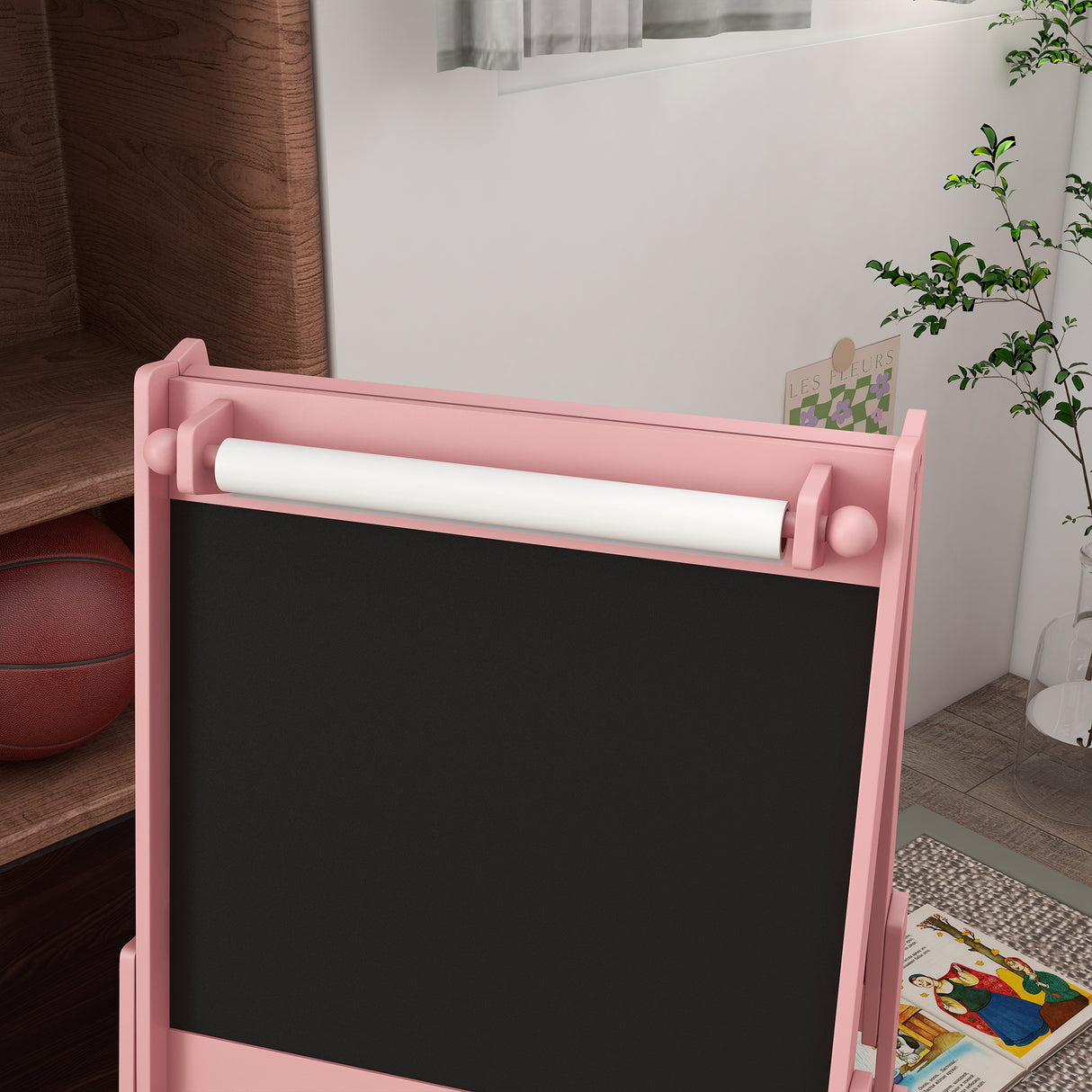 easycomfort easycomfort lavagna per bambini con cavalletto 3 in 1 e 2 contenitori eta 3 8 anni 54x46 5x93cm rosa