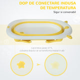 easycomfort easycomfort vaschetta bagnetto pieghevole per bambini 0 3 anni con indicatore di temperatura e cuscino 81 5x50 5x23 5 cm giallo