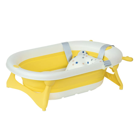 easycomfort easycomfort vaschetta bagnetto pieghevole per bambini 0 3 anni con indicatore di temperatura e cuscino 81 5x50 5x23 5 cm giallo