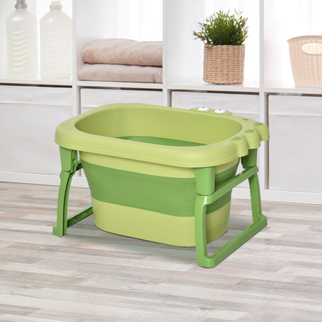 easycomfort easycomfort vaschetta bagnetto pieghevole per bimbi 0 6 anni in plastica antiscivolo verde 75 3x55 4x43cm