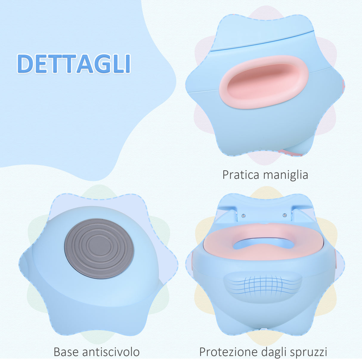 easycomfort easycomfort vasino per bambini dai 6 48 mesi antiscivolo ippopotamo blu 40 x 30 x 23cm