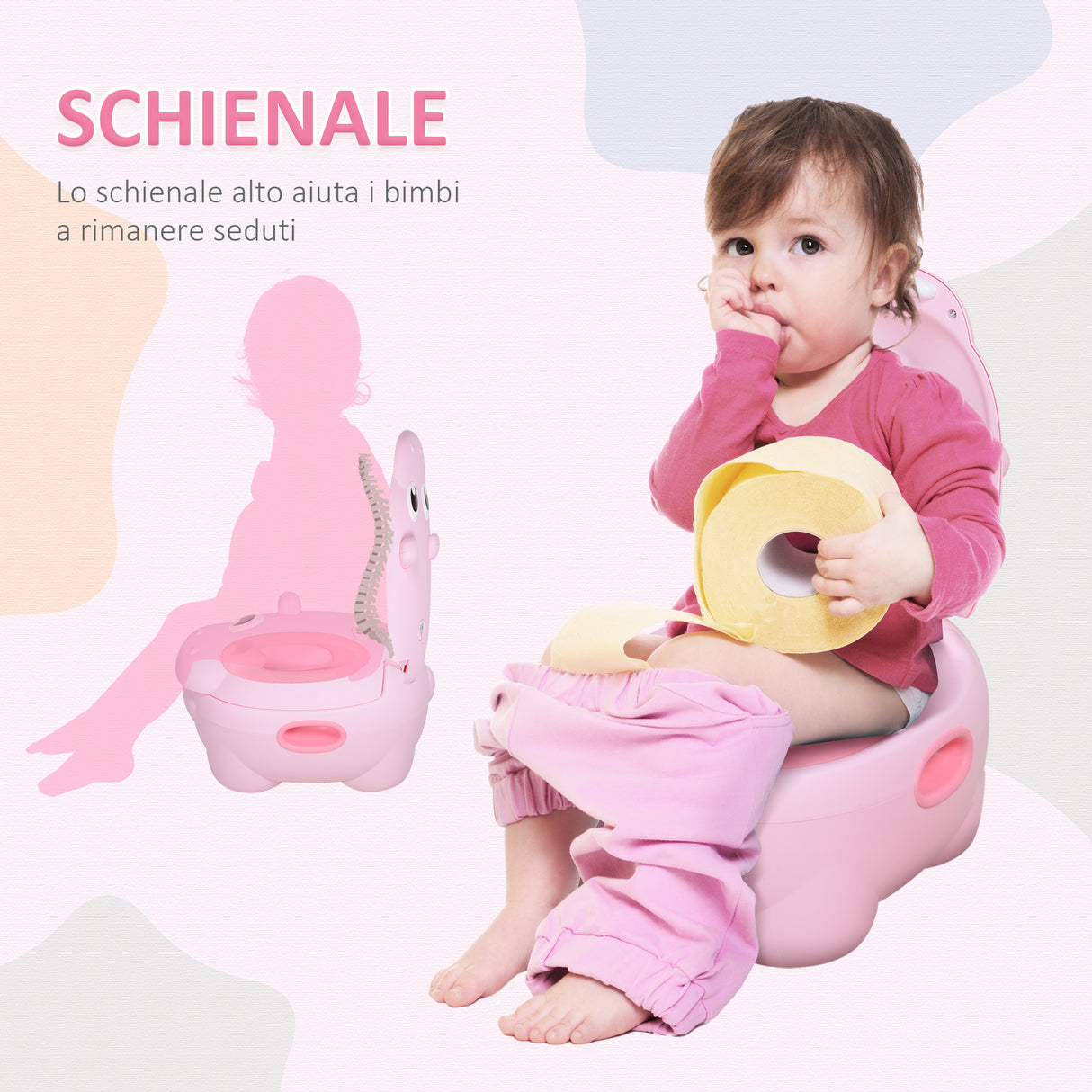 easycomfort easycomfort vasino per bambini 6 mesi 48 mesi antiscivolo ippopotamo rosa 40x30x23cm