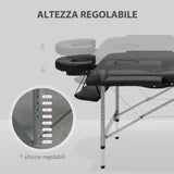 easycomfort easycomfort lettino per massaggio portatile e pieghevole con altezza regolabile e seduta imbottita 186x71x62 83 cm nero