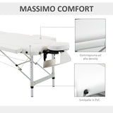 easycomfort easycomfort lettino massaggi portatile pieghevole e professionale in alluminio bianco 215x60x61 84cm