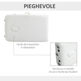 easycomfort easycomfort lettino massaggi portatile pieghevole e professionale in alluminio bianco 215x60x61 84cm