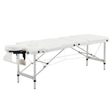 easycomfort easycomfort lettino massaggi portatile pieghevole e professionale in alluminio bianco 215x60x61 84cm