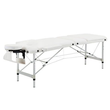 easycomfort easycomfort lettino massaggi portatile pieghevole e professionale in alluminio bianco 215x60x61 84cm