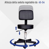 easycomfort easycomfort sgabello con schienale da salone sedia girevole in ecopelle altezza regolabile nero ean 8054111843621