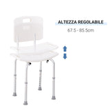 easycomfort easycomfort sedia per doccia con schienale sedia da vasca altezza regolabile antiscivolo ean 8054111846431