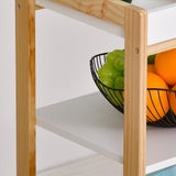 easycomfort easycomfort carrello da cucina a 4 livelli in mdf e legno di pino con 4 ruote girevoli 40x30x76 cm bianco e marrone