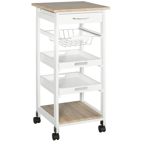 easycomfort easycomfort carrello da cucina salvaspazio in legno bianco con 4 ruote 37x37x82cm ean 8054111844161