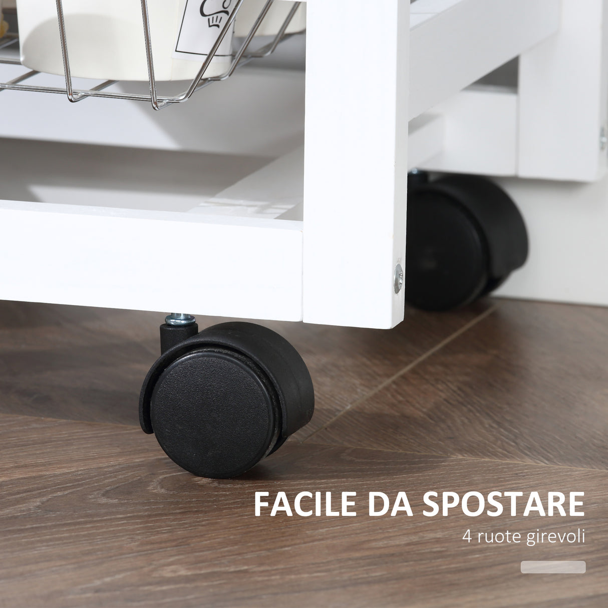 easycomfort easycomfort carrello da cucina salvaspazio in legno mdf bianco 92 x 37 x 82cm ean 8054144134727