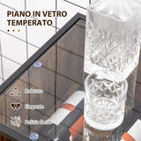 easycomfort easycomfort mobile multiuso con portabottiglie vani aperti e armadietto stile industriale 60x40x100cm marrone