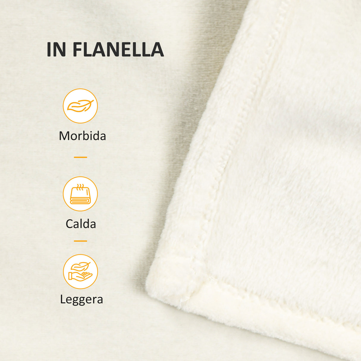 easycomfort easycomfort coperta in flanella 330 gsm reversibile per uso interno ed esterno 203x152x0 5 cm bianco crema