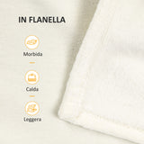 easycomfort easycomfort coperta in flanella 330 gsm reversibile per uso interno ed esterno 203x152x0 5 cm bianco crema