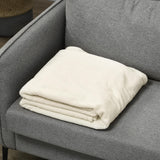 easycomfort easycomfort coperta in flanella 330 gsm reversibile per uso interno ed esterno 203x152x0 5 cm bianco crema