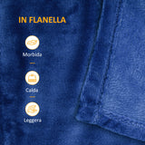 easycomfort easycomfort coperta in flanella 330 gsm reversibile per uso interno ed esterno 203x152x0 5 cm blu scuro