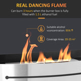 easycomfort easycomfort camino bioetanolo in acciaio inox 3h di combustione con serbatoio 1 5l e copertura 25m 45x18x17 cm argento