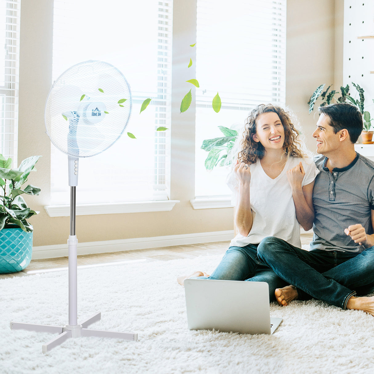 easycomfort easycomfort ventilatore a piantana a 3 velocita con inclinazione a 80 60x60x90 120cm