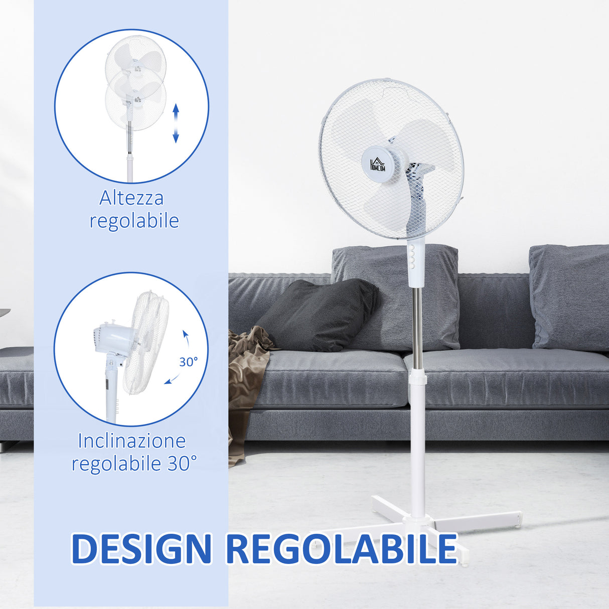 easycomfort easycomfort ventilatore a piantana a 3 velocita con inclinazione a 80 60x60x90 120cm