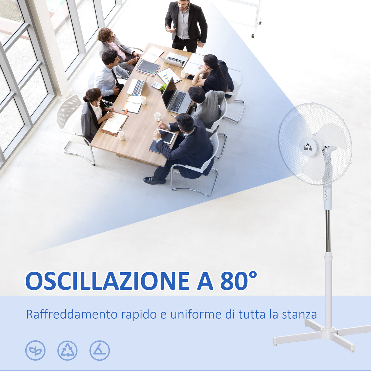 easycomfort easycomfort ventilatore a piantana a 3 velocita con inclinazione a 80 60x60x90 120cm