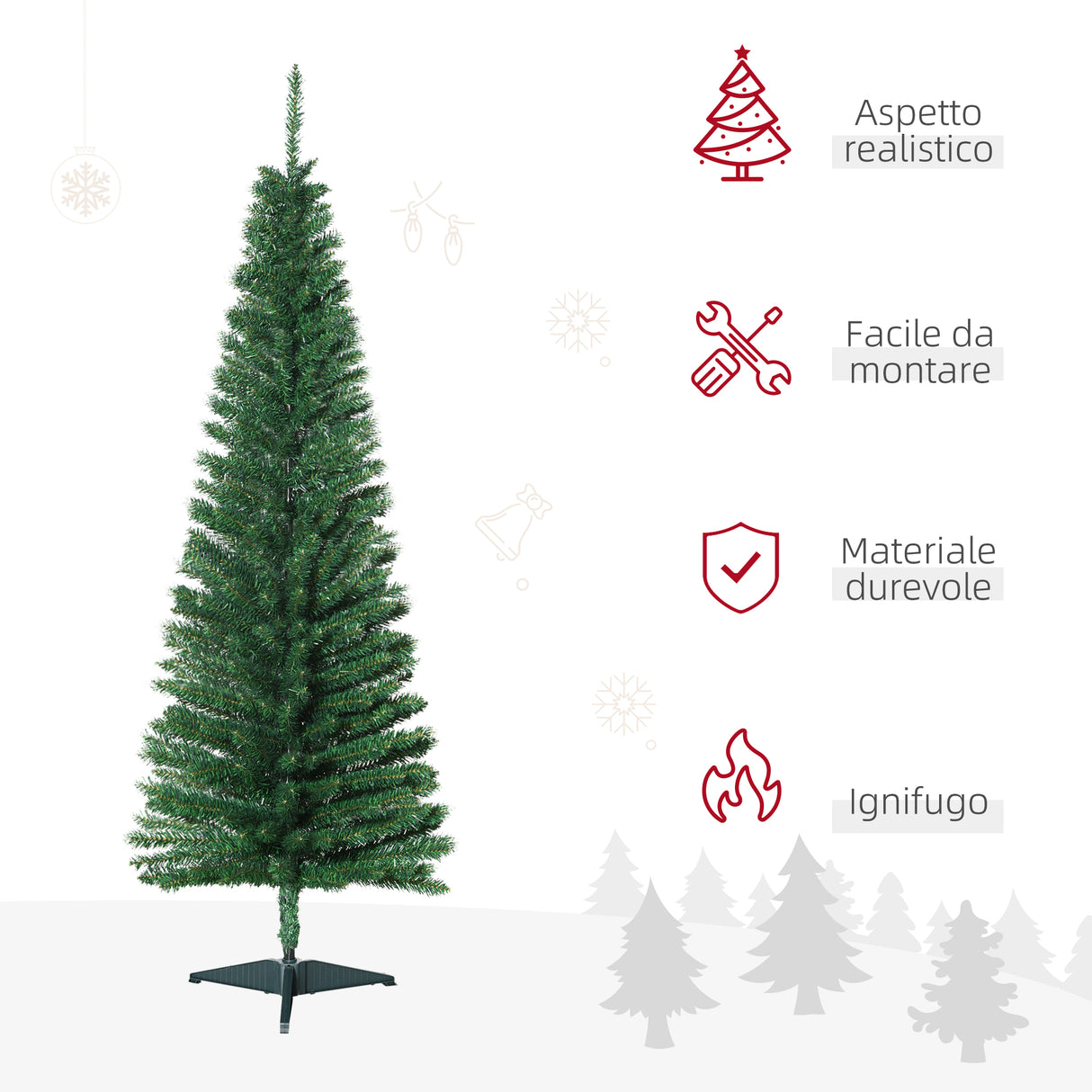 easycomfort easycomfort albero di natale artificiale 150cm con rami 294 base pieghevole rimovibile decorazioni natalizie