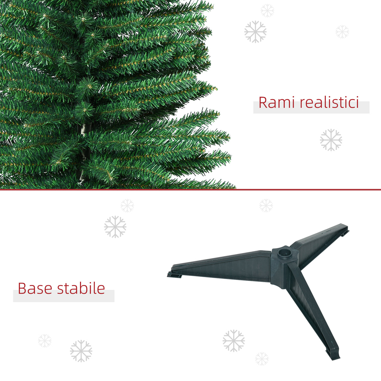 easycomfort easycomfort albero di natale artificiale 150cm con rami 294 base pieghevole rimovibile decorazioni natalizie