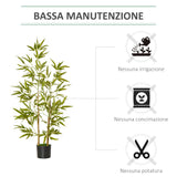 easycomfort easycomfort pianta artificiale di bambu alta 120cm con vaso per interno ed esterno verde