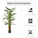 easycomfort easycomfort palma artificiale 185cm in vaso con 42 foglie pianta finta realistica per interno ed esterno