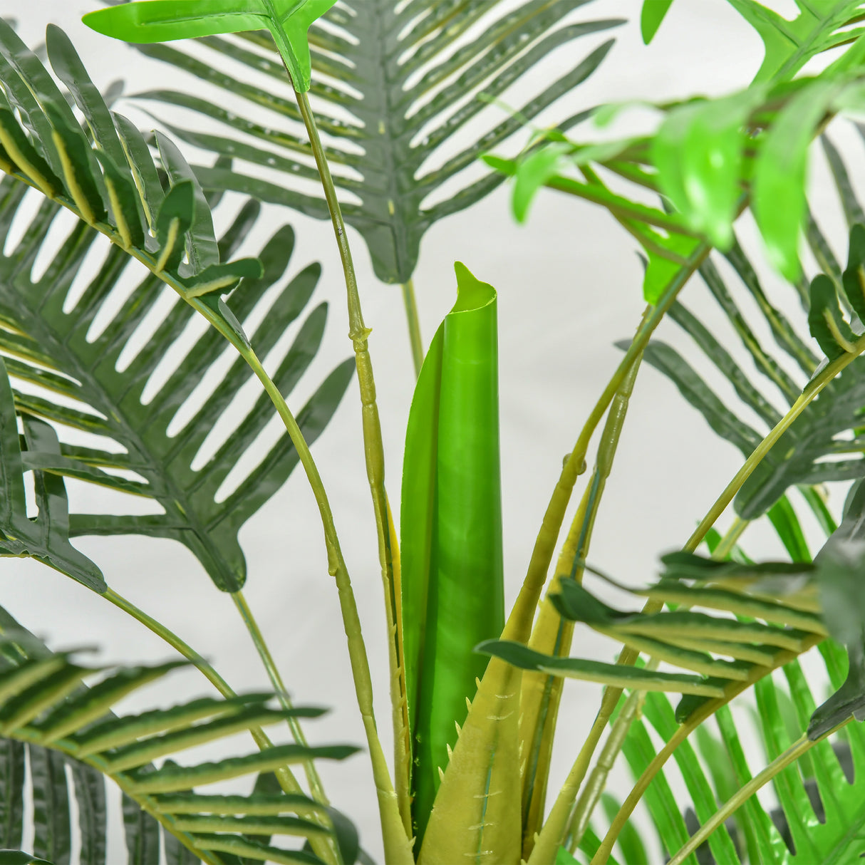 easycomfort easycomfort palma artificiale 185cm in vaso con 42 foglie pianta finta realistica per interno ed esterno