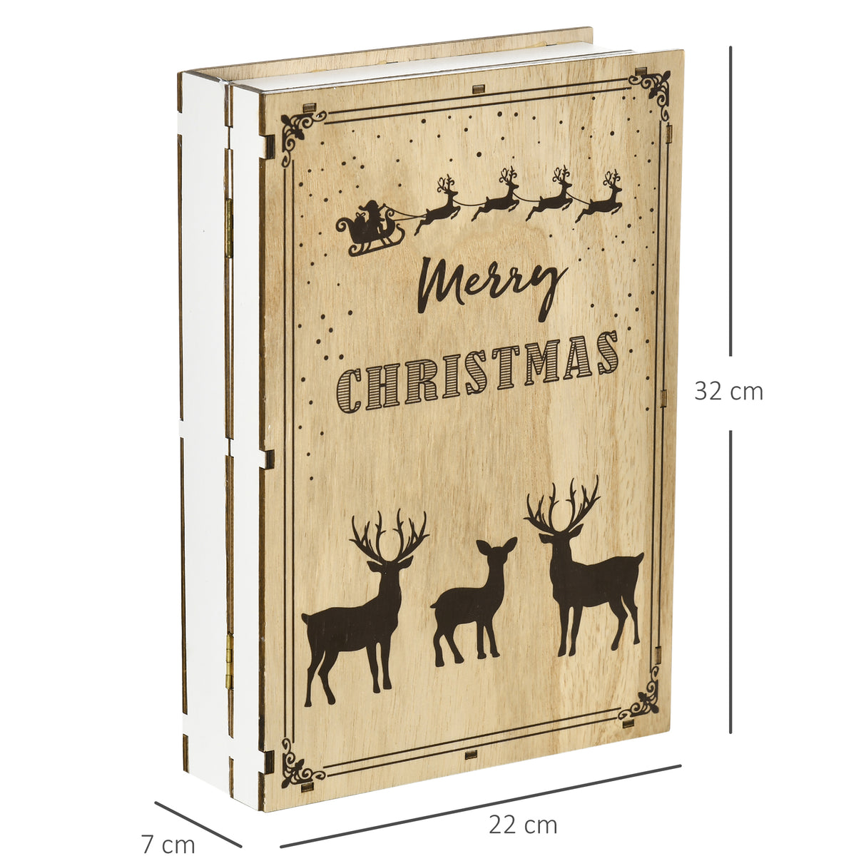 easycomfort easycomfort calendario avvento di natale in legno a forma di libro con temi natalizi 22x7x32 cm bianco e color legno