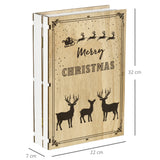 easycomfort easycomfort calendario avvento di natale in legno a forma di libro con temi natalizi 22x7x32 cm bianco e color legno