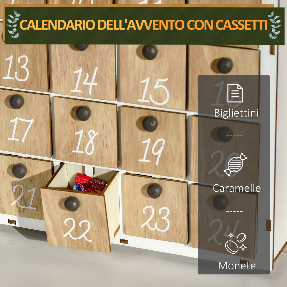 easycomfort easycomfort calendario avvento di natale in legno a forma di libro con temi natalizi 22x7x32 cm bianco e color legno