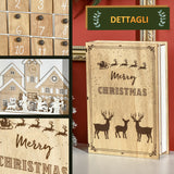 easycomfort easycomfort calendario avvento di natale in legno a forma di libro con temi natalizi 22x7x32 cm bianco e color legno