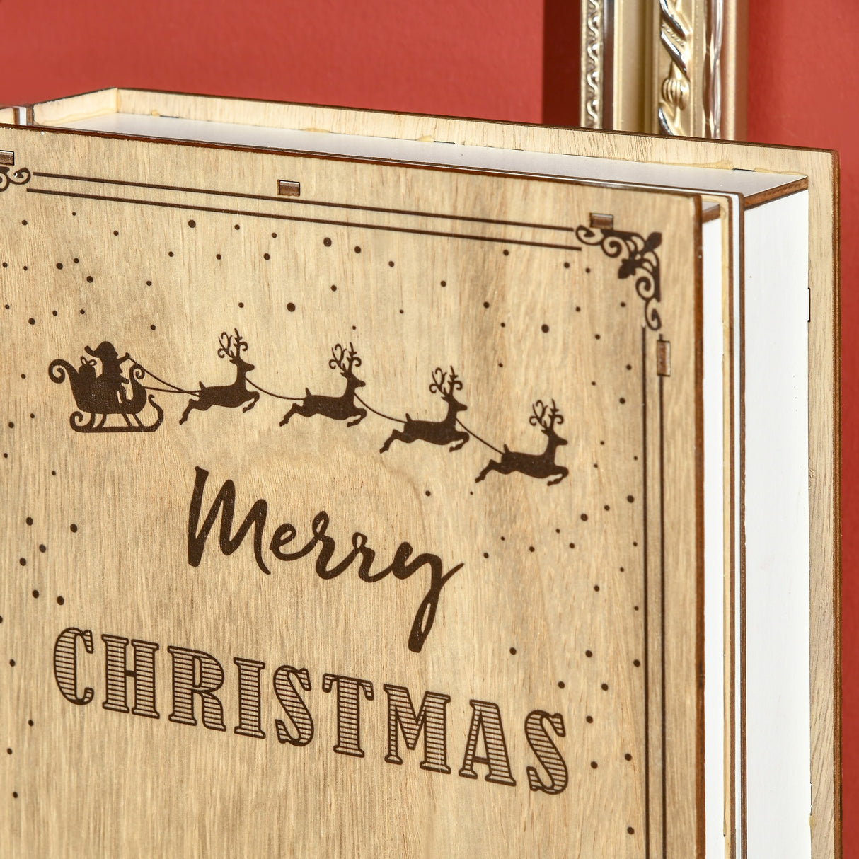 easycomfort easycomfort calendario avvento di natale in legno a forma di libro con temi natalizi 22x7x32 cm bianco e color legno