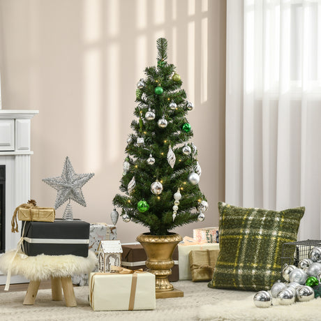 easycomfort easycomfort albero di natale artificiale da 120cm con 60 luci led e 140 rami per interni verde